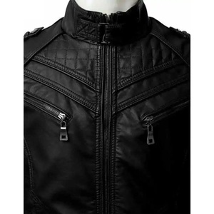Chaqueta de cuero genuino personalizada Premium 2025 para hombre, acabado de gamuza transpirable sin cuello con compatibilidad de temporada de invierno - Product Image 5