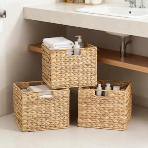 <b>Square</b> water hyacinth <b>basket</b> Handmade Storage <b>Basket</b> Wholesale eco-friendly Made in Vietnam - Product Image 4