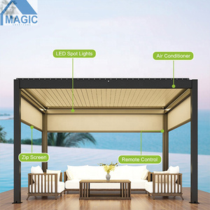 Pergola motorisée en aluminium imperméable, ouverture dynamique, toit de pergola en aluminium électrique, lamelles - Product Image 4