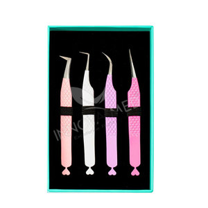 Pinzas para Extensión de Pestañas Rosadas Más Vendidas, Herramienta de Belleza de Acero Inoxidable de Alta Precisión para Aplicación de Pestañas de Volumen, Suministros para Salón - Product Image 3