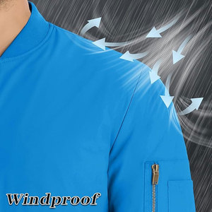 แจ็กเก็ตบอมเบอร์สำหรับผู้ชายเสื้อแจ็กเก็ตสำหรับผู้ชายปักลายโลโก้ตามสั่ง - Product Image 4