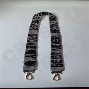 Beer Never Customized White Gold Seed Bead Bag Straps 'Hook Em Horns' <b>Fashionable</b> <b>Accessory</b> Beaded Purse Strap - Product Image 1