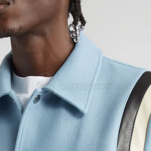 Veste d'hiver décontractée pour homme, taille XL Plus, style Letterman, en tissu tricoté en laine de haute qualité, respirante et à séchage rapide, col montant – Meilleur prix - Product Image 5