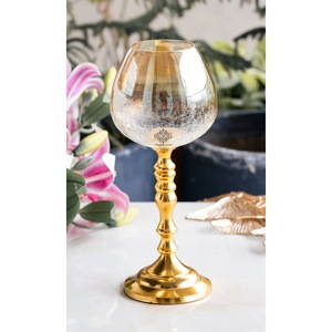 IndianArtVilla Portavelas decorativo con acabado dorado con diseño de pilar para sala de estar, REGALOS FESTIVOS, de boda y de inauguración de la casa - Product Image 3