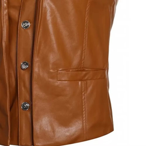 Chaleco de Cuero Genuino para Mujer, Estilo Urbano, Tejido de Punto, Ajuste Cómodo, Corte Elegante, Prenda Exterior Ligera con Servicio OEM, Elegante - Product Image 6