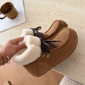 Bottes thermiques pour femmes en vente directe d'usine, bottes doublées de fourrure, bottes à la cheville tendance pour femmes, chaussures - Product Image 2