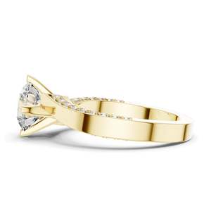 Bague de fiançailles pour femme avec diamant de laboratoire rond brillant de 1,93 carat, conception à double sangle pavée, clarté VVS-VS EF, 18 carats, 14 carats, 10 carats - Product Image 6