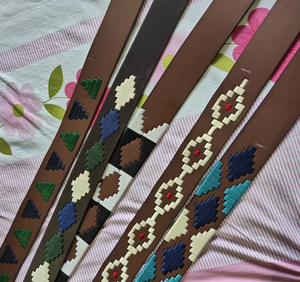 Ceinture en cuir de polo unisexe ceinture à la mode vente chaude de qualité supérieure Design géométrique boucle ardillon en laiton couleur marron véritable - Product Image 3