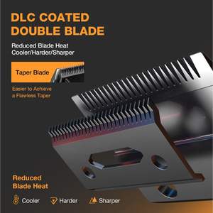 Tondeuses à cheveux sans fil professionnelles et silencieuses pour hommes, moteur à couple élevé 7800 tr/min, faible chaleur, alimentées par batterie avec station de charge à prise US - Product Image 6