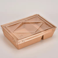 Boîte à emporter pour sushis et salades, en papier kraft recyclé, écologique, jetable, personnalisée, à 2 compartiments