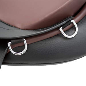 Sillín de resistencia de estilo de doma de cuero de vaca genuino de dos colores, cómodo asiento de equitación con diseño de modelo de logotipo OEM - Product Image 5