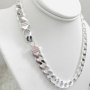 925 Franco Sterling Silver Solid Chain <b>Necklace</b> Bracelet Cantor Cut High Polish for <b>Men</b> and Woman Unisex in 2.5mm 3mm 4mm 5mm - Product Image 4
