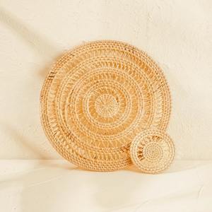 Heat Proof Mats Woven Shell Spiral Rattan <b>Placemat</b> <b>Wicker</b> <b>Placemat</b> Set Farmhouse Boho Circle Braided Heat Resistant Hot Pot Pans - Product Image 1