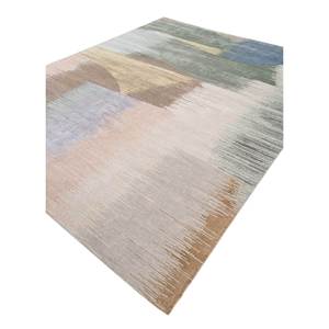 พรมขนสัตว์ผสมไหมไผ่ถักมือสีเบจและสีน้ำตาลลายAbstract รุ่น Kavi Afterglow สำหรับตกแต่งบ้าน ห้องนั่งเล่น และทางเดิน รุ่น Eskm-07 - Product Image 2