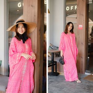 Vestido largo rosa de la mejor calidad para mujer, ropa informal elegante y holgada, tela cómoda perfecta para vacaciones en la playa y estilo de moda diario - Product Image 6