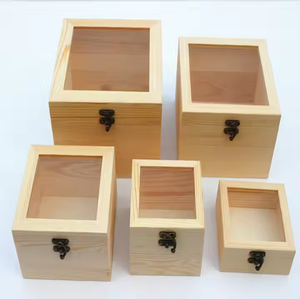 Eco-Friendly Rectangle <b>Christmas</b> Gift Packing Solid Wood <b>Box</b> with Glass lid - Product Image 5