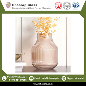 Florero de cristal ancho Vertical de lujo más vendido, hermoso jarrón de cristal para decoración del hogar - Product Image 2
