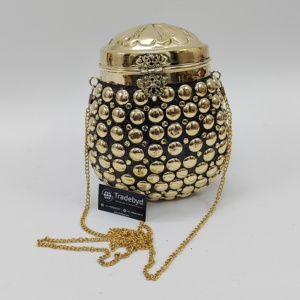 Artisanat indien pochette de luxe sac à main vadrouille métal goujon multicolore sac fourre-tout doublure en coton sac cadeau de fête des femmes à la mode - Product Image 3