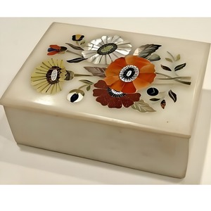 Joyero de mármol hecho a mano de lujo, organizador elegante de piedra tallada, regalo de boda, decoración del hogar, almacenamiento de recuerdo moderno duradero - Product Image 3