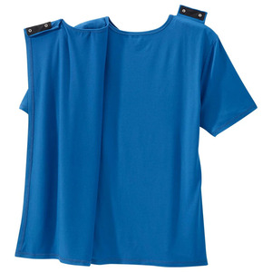 เสื้อปักลายสำหรับผู้หญิงเสื้อสำหรับผ่าตัดไหล่เปิดหลังได้ง่ายเสื้อผ้าปรับขนาดได้สำหรับการทำคีโม - Product Image 4