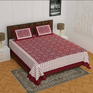 Color chocolate con borde blanco Lindo juego de cama floral fresco con fundas de almohada Sábana impresa de doble círculo - Product Image 1