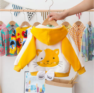 ชุดเสื้อผ้าเด็กผู้หญิงผ้าฟลีซมีฮู้ดชุดเสื้อแจ็กเก็ตมีฮู้ดกางเกงลายการ์ตูนรถมีฮู้ดแฟชั่นสำหรับเด็กผู้หญิง - Product Image 3