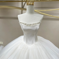 Robe de mariée classique Jancember JFH101 à col bateau avec fleurs 3D