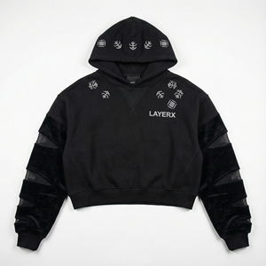 Sweat à capuche pour homme en polyester/coton de haute qualité, uni, 3D pour broderie, 300 g/m², poids lourd, coupe régulière, découpe au laser - Product Image 1