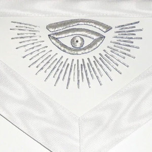 Master Mason Blue Lodge <b>Apron</b> <b>White</b> Hand Embroidered Hand Embroidered Masonic Regalia Custom Logo - Product Image 6