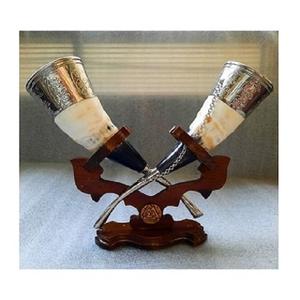 Jarra de Cuerno Vikingo Natural de Primera Calidad con Base de MDF, Artículo de Decoración para Fiestas de Boda y Bar, Vajilla para Cerveza y Vino Nórdica - Product Image 5