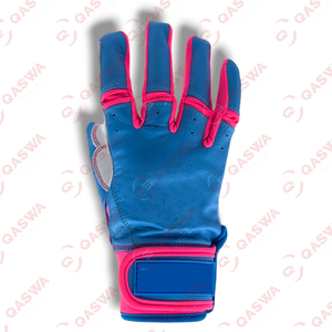 Gants de frappeur de baseball en cuir bleu et jaune de bonne qualité Couleur personnalisée et logo Manchette courte Gants de frappeur de baseball antidérapants - Product Image 5