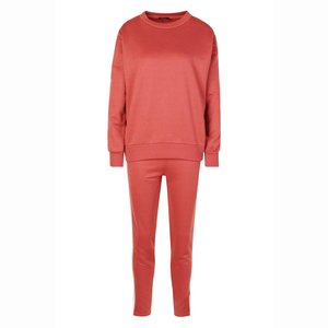 Entrenamiento de gimnasio de las mujeres de encargo con las rayas de gran tamaño de dos piezas Conjunto de pantalones Jumbo Tamaño de las mujeres chándal con mangas - Product Image 5