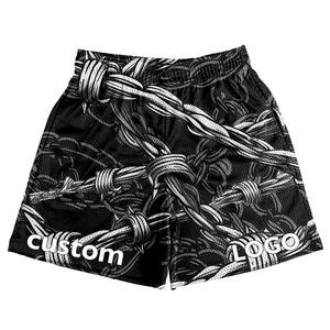 Short de sport OEM avec poches pour hommes, short d'entraînement en nylon avec logo personnalisé de 5 pouces, short de gymnastique noir pour hommes - Product Image 2