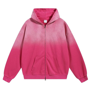 Sudadera Unisex con Cremallera, Estilo Holgado, Vintage, Lavado Ácido, Felpa, 100% Algodón, Diseño Liso, Invierno, Ecológica, Estilo Urbano - Product Image 3