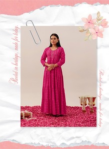 Rayonne en coton modal de couleur étonnante avec miroir et robe de travail Resham Fabricant et fournisseur de mode pour femme de Surat - Product Image 5