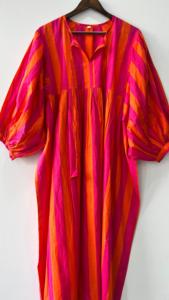 100% algodón Floral Block Print Midi Dress Deep Neck String Closer Long Short Floral Print Mini vestido ODM Supply Impresión digital - Product Image 2