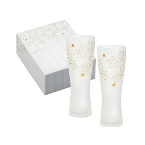 Made in Japan Hot Selling Great Glassware Perfect for Gift Item Premium Sakura <b>Beer</b> <b>Glass</b> Pair <b>Sets</b> - Product Image 1