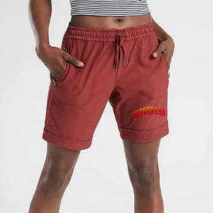 Micropantalones cortos de sarga para mujer de último diseño al por mayor, pantalones cortos de mujer de 100% algodón con logotipo impreso personalizado y bolsillos laterales con cremallera - Product Image 1