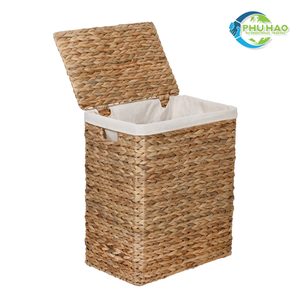 Handwoven Round WATER HYACINTH <b>BASKET</b> <b>Laundry</b> <b>Basket</b> with Handles and Liner Handcrafted for Durability <b>Laundry</b> Organizer - Product Image 2