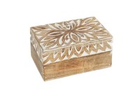Scatole di legno intagliato floreale scatola di legno fatto a mano ideale per la memorizzazione di monete di gioielli carte di Tartot piccoli tesori