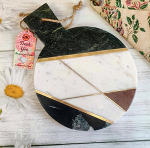 La mejor calidad para decoración del hogar, bandeja para servir queso de mármol, piedra Natural, joyería de boda de lujo, bandeja rectangular de mármol con asas - Product Image 3