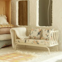 Canapé simple et double en métal blanc à l'échelle 1:12, Bjd/Ob11/Maileg Home Accessories