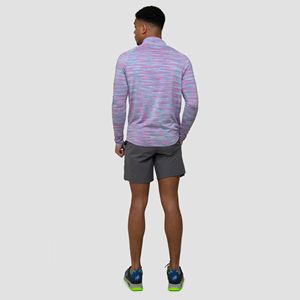 Trail-Ready: Logo reflectante, ligero, transpirable rosa azul Camisa de manga larga con cremallera 1/4 para hombre-88% poliéster, 12% ELASTANO - Product Image 4