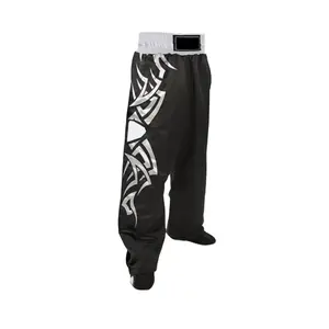 Pantalones de Kickboxing con logo personalizado, pantalón de entrenamiento de boxeo, 100% poliéster, venta al por mayor - Product Image 4