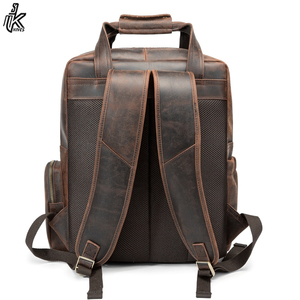 Mini mochila para portátil Vintage Unisex, cuero PU de grano completo, cierre de cremallera, función antirrobo USB, viaje, aventura, OEM, venta al por mayor - Product Image 2