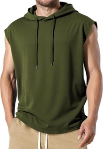 Power Flex Men's <b>Sleeveless</b> <b>Hoodie</b> Solid Knitted Eco-Friendly Quick Dry Breathable Lightweight Durable - Product Image 2