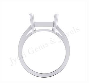 Solid 925 Sterling Silver <b>Blank</b> Rectangle Prong Setting Semi Mount Stone Setting <b>Ring</b> Custom Jewelry Wholesale Manufacturers - Product Image 6