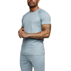 Chándal de talla grande de verano para hombre 2025, conjunto corto de dos piezas con logotipo personalizado, estampado informal de poliéster/algodón ecológico de secado rápido - Product Image 5