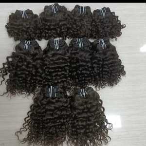 Extensiones de cabello humano virgen Remy natural directo de la India, mechones rectos o rizados, cabello sin procesar de origen directo - Product Image 2