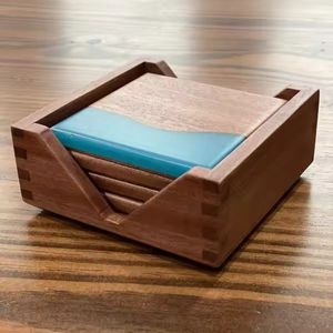 Posavasos de té de madera de diseño clásico, vajilla de desayuno personalizada, utensilios de cocina, alfombrillas y almohadillas, estilo rústico moderno - Product Image 5